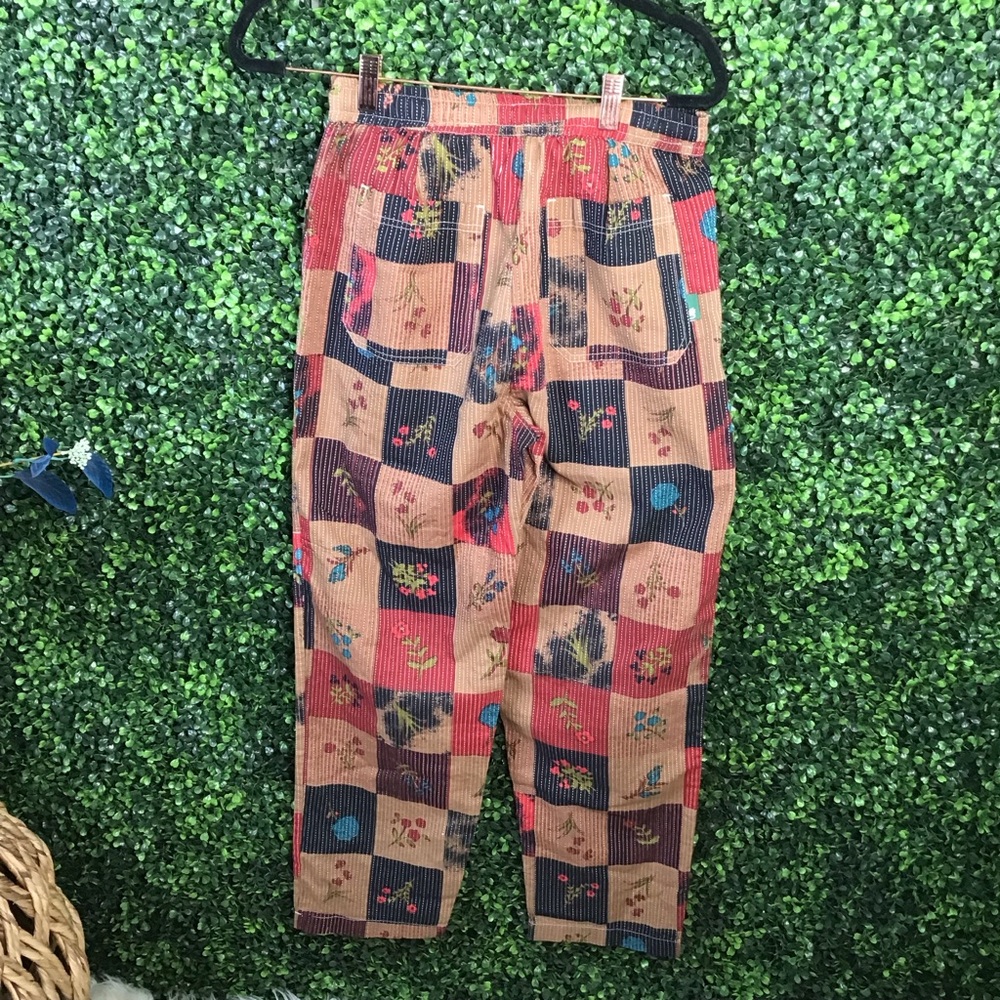 NWT Multicolor Patchwork stitched‎ Pants brown mo… - image 8